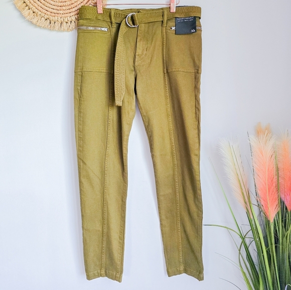 Banana Republic New Olive Green Mid Rise Skinny Utility Jeans Women SZ 30 Long - Picture 10 of 10